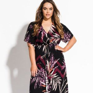 Sleeve Sexy Tropical Maxi Dress Size 18 NWT